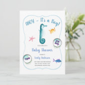 AHOYその男の赤ちゃんシャワー招待状海シーホース 招待状 (スタンド正面)