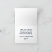 Ahoyそれは男の子です! 航海のなボートのベビーシャワーの感謝 サンキューカード (内部)