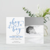 Ahoyそれは男の子の航海のなテーマの誕生の発表です 案内状 (スタンド正面)