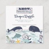 Ahoyそれは男の子の赤ちゃんシャワーおむつラッフルだ エンクロージャーカード (正面)