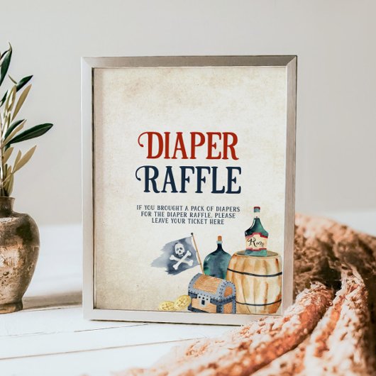 Ahoyそれは男の子の赤ちゃんシャワーおむつラッフルサインだ ポスター