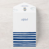 AhoyそれはBoy Teddy Bearベビーシャワー オールインワン招待状 (外側)