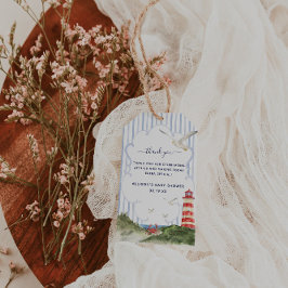 Ahoy小さなセーラーベビーシャワーありがとう ギフトタグ