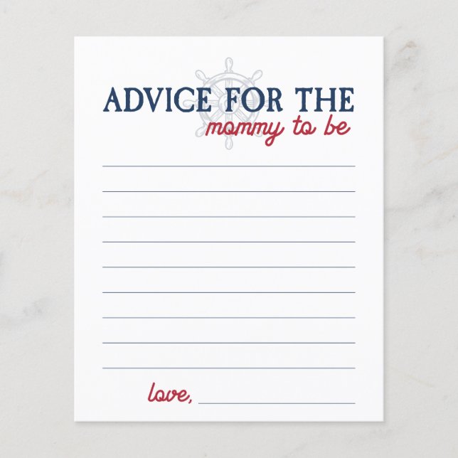 Ahoy新しいママのための航海の男の子シャワーアドバイス (正面)