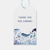 Ahoy海の下の男の子の赤ちゃんシャワーありがとう ギフトタグ (裏面)