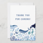 Ahoy海の下の男の子の赤ちゃんシャワーありがとう 招待状 (裏面)