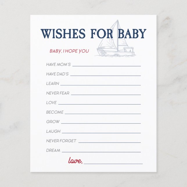 Ahoy男の子のシャワー航海のがベビーを願う (正面)