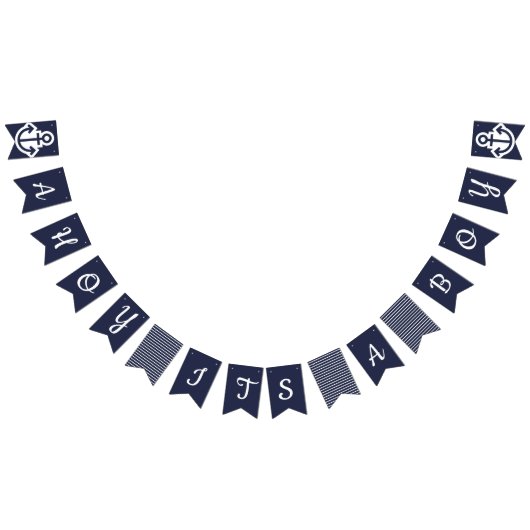 Ahoy男の子の航海のな旗布 バンティングフラッグ (全)