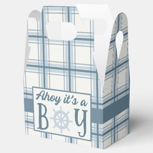Ahoy男の子の赤ん航海のだシャワー フェイバーボックス (オープン)