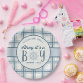 Ahoy男の子の赤ん航海のだシャワー ペーパープレート (パーティー)