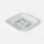 Ahoy男の子の赤ん航海のだシャワー ペーパープレート (傾斜あり)