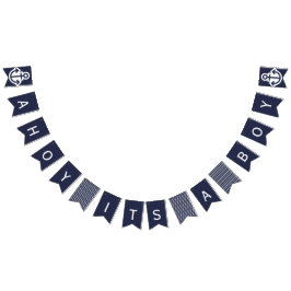 Ahoy男の子海軍航海のな旗布 バンティングフラッグ