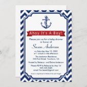 Ahoy! それは男の子です! ベビーシャワーの招待状 招待状 (正面/裏面)