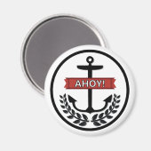 Ahoy – 標準、2 1/4インチラウンドマグネット マグネット (正面/裏面)