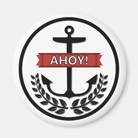 Ahoy – 標準、2 1/4インチラウンドマグネット マグネット (正面)
