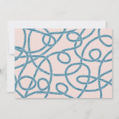 Ahoy 航海の Pink Girl Photo 1st Birthday 招待状 (裏面)