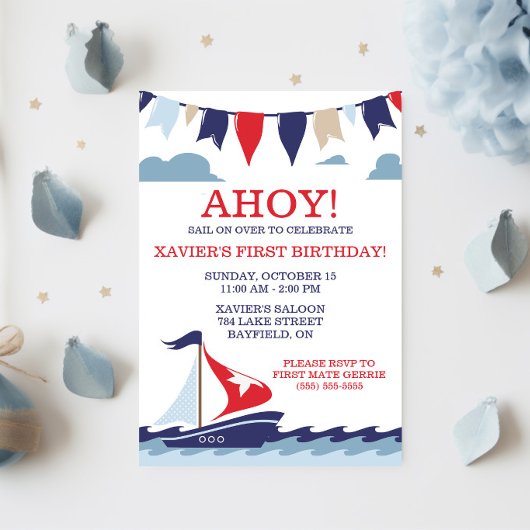 AHOY! 航海バースデーパーティー 招待状