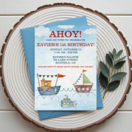AHOY! 船と潜水艦のナートゥルな誕生日パーティー 招待状