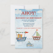 AHOY! 船と潜水艦のナートゥルな誕生日パーティー 招待状 (正面)