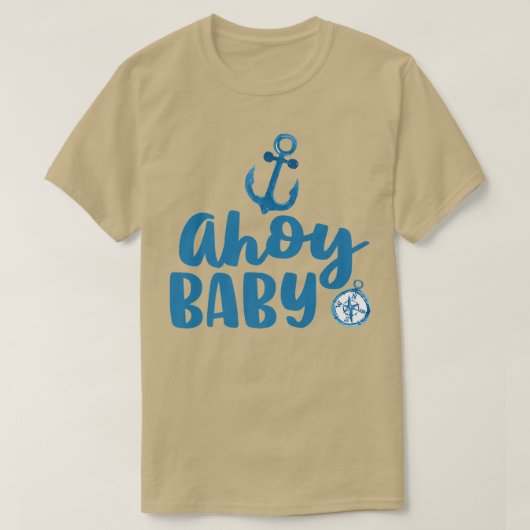 Ahoy Baby Funny Pregnancy Reveal Announcement Gree Tシャツ (デザイン正面)