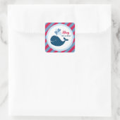 Ahoy、Boy RedとNavy Blueの赤ちゃんシャワー スクエアシール (バッグ)