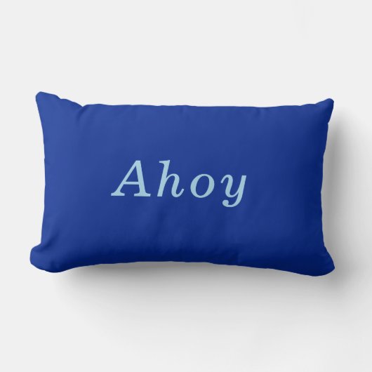 "Ahoy" Cobalt & Blue comfy cozy ランバークッション (正面)