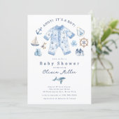 Ahoy It’s a Boy Baby Shower Invitation 招待状 (スタンド正面)