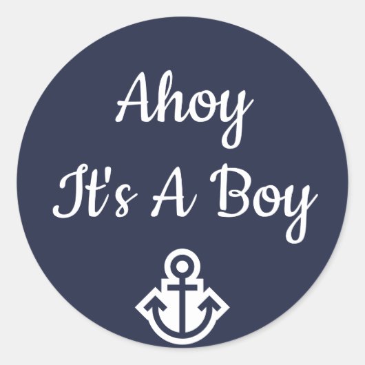 Ahoy It's A Boyいかりシール ラウンドシール (正面)