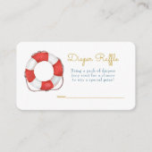 Ahoy Its a boyセーラーホエールシーベビーおむつラッフル エンクロージャーカード (正面)