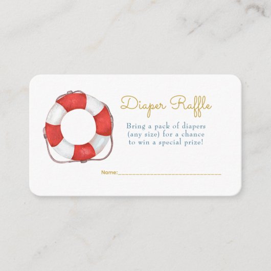 Ahoy Its a boyセーラーホエールシーベビーおむつラッフル エンクロージャーカード (正面)