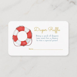 Ahoy Its a boyセーラーホエールシーベビーおむつラッフル エンクロージャーカード