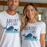 Ahoy it's a Boy海クジラの性別が明らかになる Tシャツ<br><div class="desc">Ahoyそれはジェンダーの明らかにのための男の子の海をテーマにしたTシャツ，誕生の発表，赤ちゃんシャワー，sipと参照など。幸せな鯨デザインは、海で泳ぐママとベビークジラの可愛い水色である。一致するもし製品が必要な場合は、私のHappy Whaleコレクションを参照するか、または必要なデザインテンプレートを追加するようにメッセージを表示する。</div>