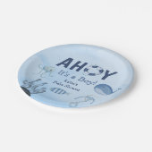 Ahoy It's a Boy海動物沿岸赤ちゃんシャワー ペーパープレート (アングル)