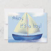 Ahoy It's a Boy かわいいベビーシャワー 招待状 (正面)