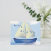 Ahoy It's a Boy かわいいベビーシャワー 招待状 (スタンド正面)