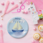 Ahoy it's a boy! ブルー ベビーシャワー ペーパープレート (パーティー)