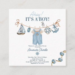 Ahoy It's a Boy ベビーシャワー エンクロージャーカード