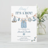 Ahoy It's a Boy ベビーシャワー 招待状 (スタンド正面)
