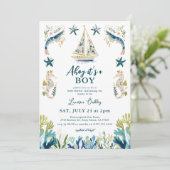Ahoy it's a Boy! リビエラ海岸ベビーシャワー 招待状 (スタンド正面)
