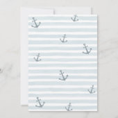 Ahoy It's a Boy 航海のいかりBlue Baby Shower 招待状 (裏面)