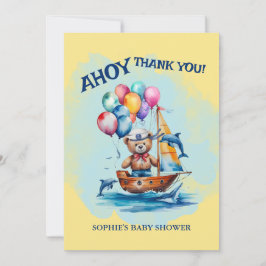Ahoy Its A Boy 航海のテーマベビーシャワー サンキューカード