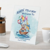 Ahoy Its A Boy 航海のテーマベビーシャワー 台座サイン (インサイチュ)
