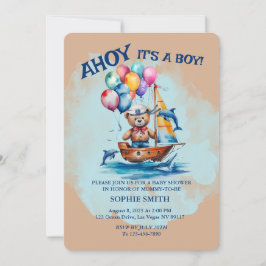 Ahoy Its A Boy 航海のテーマベビーシャワー 招待状