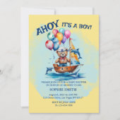 Ahoy Its A Boy 航海のテーマベビーシャワー 招待状 (正面)
