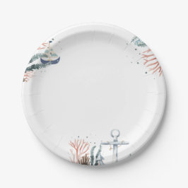 Ahoy It's a Boy 航海の Baby Showerプレート ペーパープレート