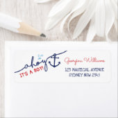 Ahoy It's a Boy 航海の Baby Shower住所 シール (インサイチュ)