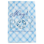 Ahoy It's a Boy 航海の Baby Shower抱き枕 ミディアムペーパーバッグ (正面)