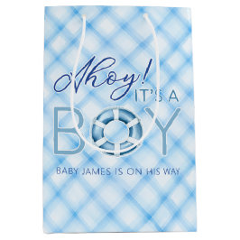 Ahoy It's a Boy 航海の Baby Shower抱き枕 ミディアムペーパーバッグ