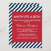 Ahoy It's a Boy 航海の Baby Shower招待状 招待状 (正面/裏面)