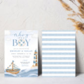 Ahoy It's a Boy 航海の Baby Shower招待状 招待状